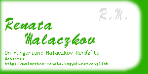 renata malaczkov business card